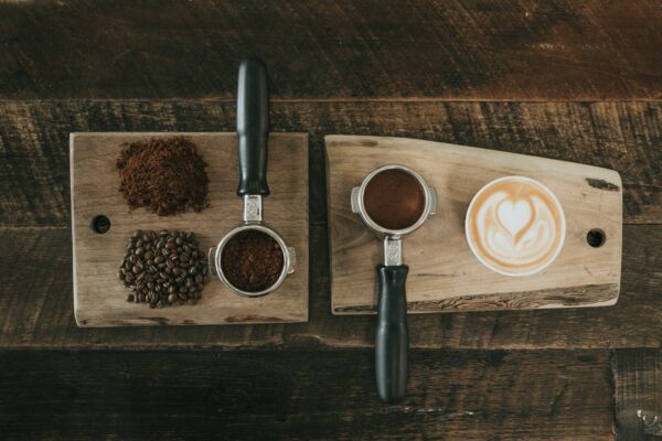 brewmart-feature-product Coffee bag and brewing equipment, editorial flat-lay