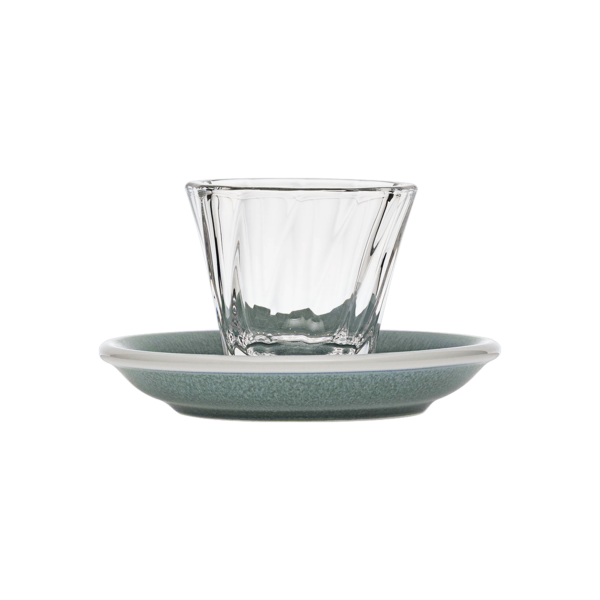 70ml Twisted Espresso Glass  and 11.5cm Espresso Saucer