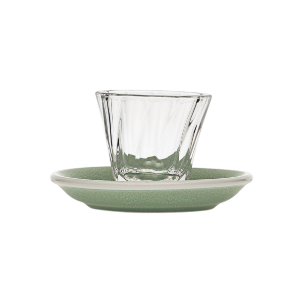 70ml Twisted Espresso Glass  and 11.5cm Espresso Saucer