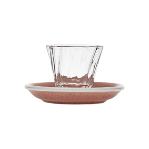 70ml Twisted Espresso Glass  and 11.5cm Espresso Saucer