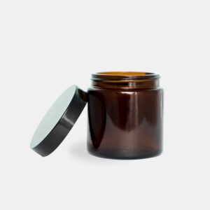 Bean Jar, brown glass + Lid