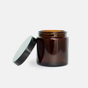 Bean Jar, brown glass + Lid