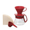 HARIO V60-01 Ceramic Dripper Set (Red)