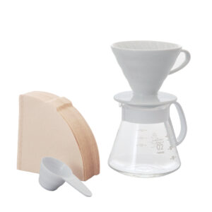 HARIO V60-02 Ceramic Dripper Set (White)