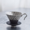 hario-v60-02-metal-dripper-silver-0220c5-hario_vdm-02hsv_v60-02-metal-dripper_silver_in-use HARIO V60-02 Metal Dripper (Silver)