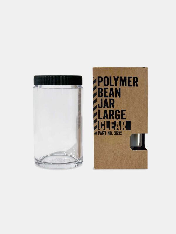 Polymer Bean Jar Large + lid, clear