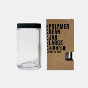 Polymer Bean Jar Large + lid, clear