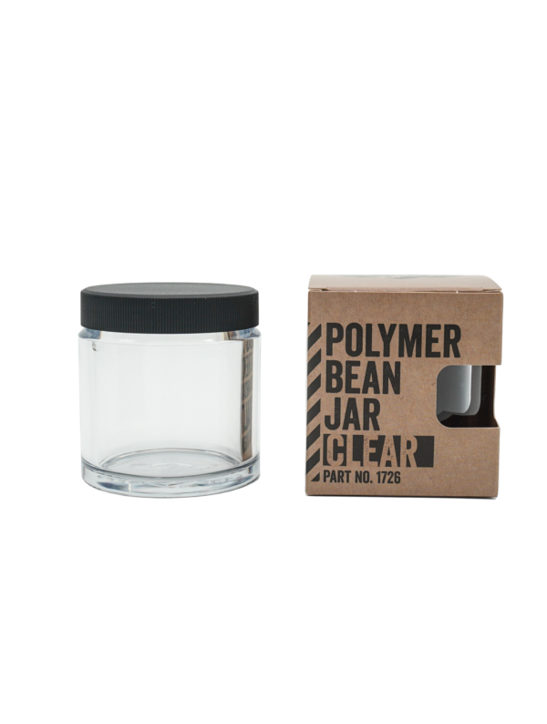 Polymer Bean Jar + lid, clear