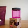 Polymer Bean Jar + lid, pink