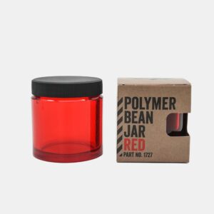 Polymer Bean Jar + lid, red