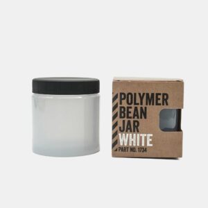 Polymer Bean Jar + lid, white